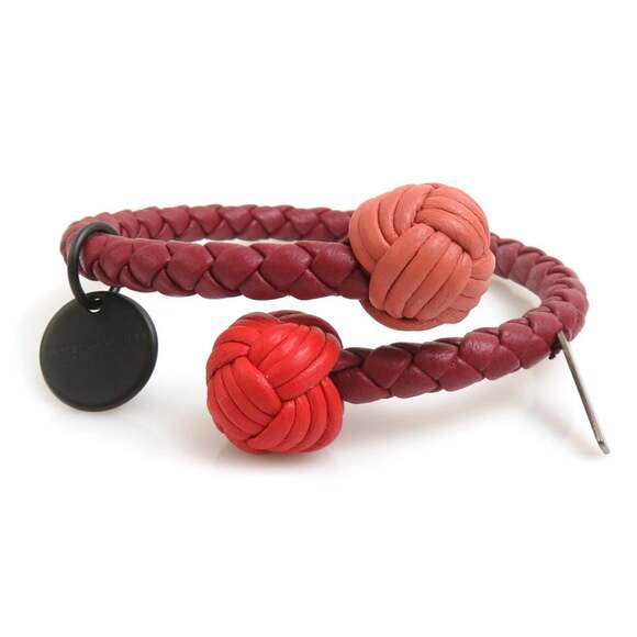 BOTTEGA VENETA Bracelet Leather Red Men Women h31110a